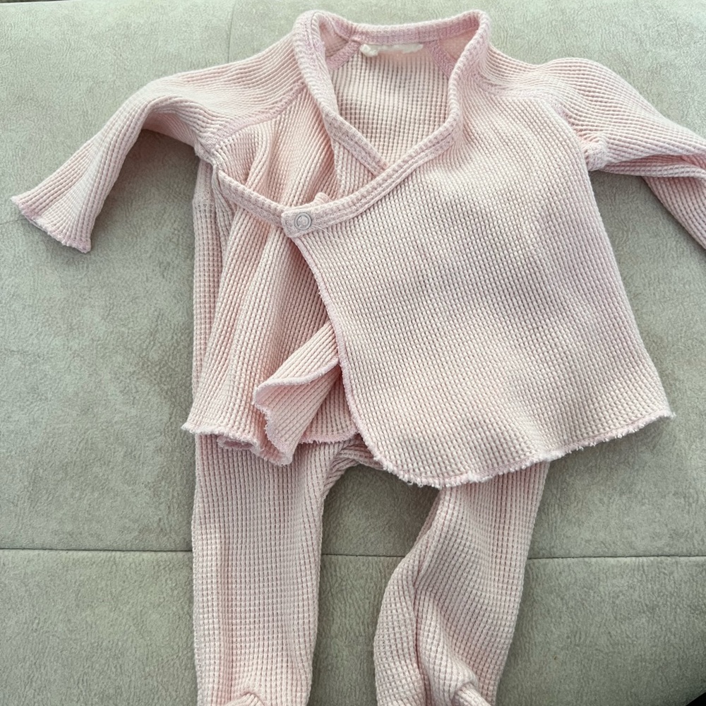 Spearmintlove organic cotton kimono set 0-3 pink